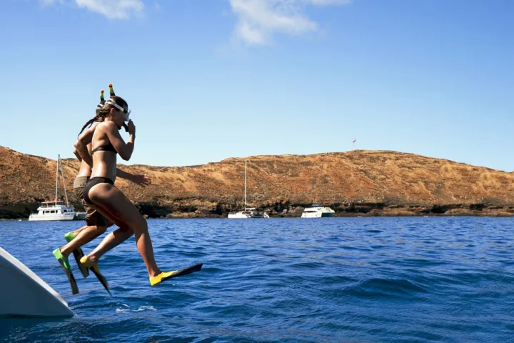 a person carrying a surf board on a body of water